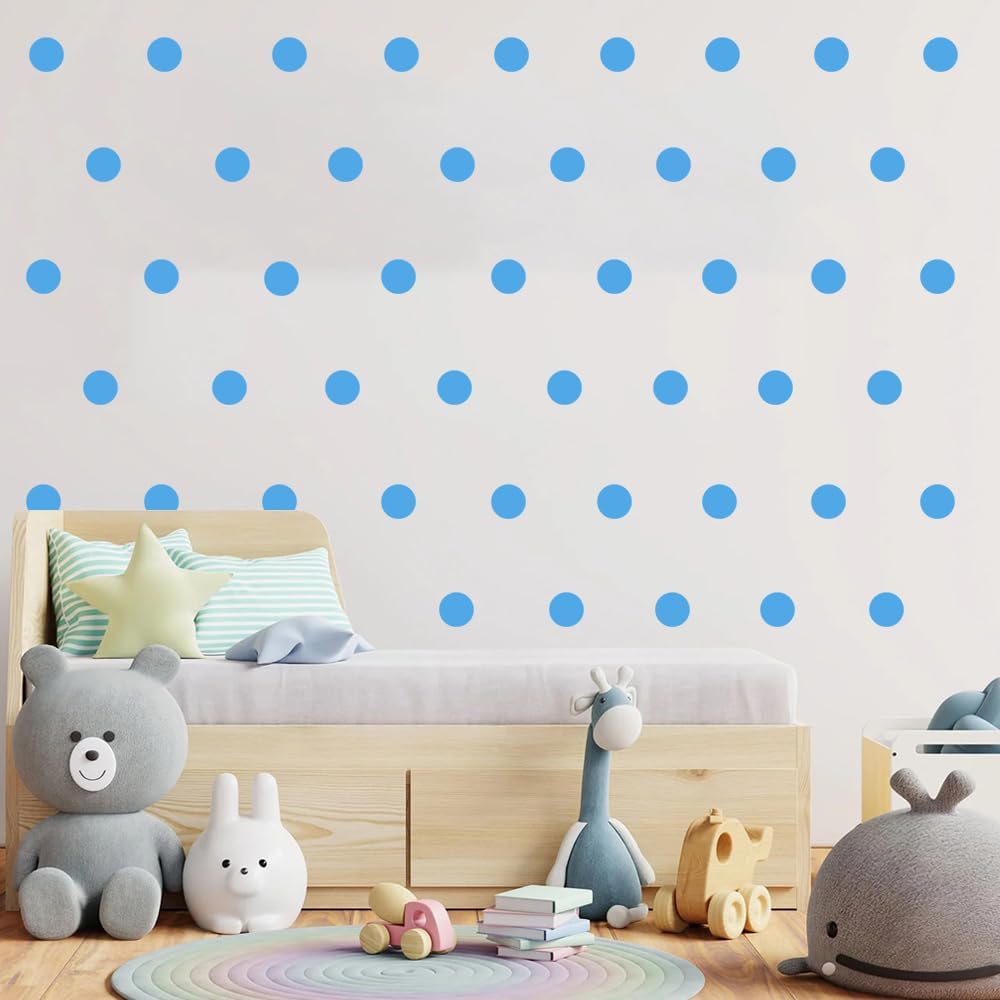 Peel and Stick Wall Decals / Blue / 2 Inch / Set of 100