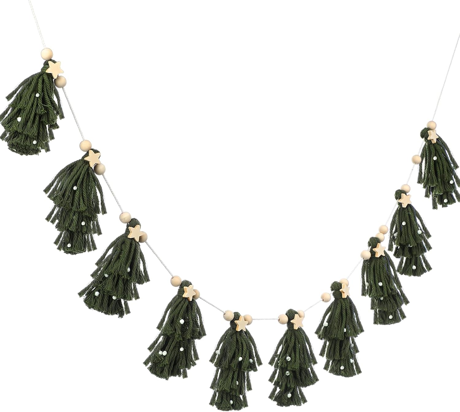 Boho Garland Vintage Tassel Garland / Green / Christmas / 60 Inch