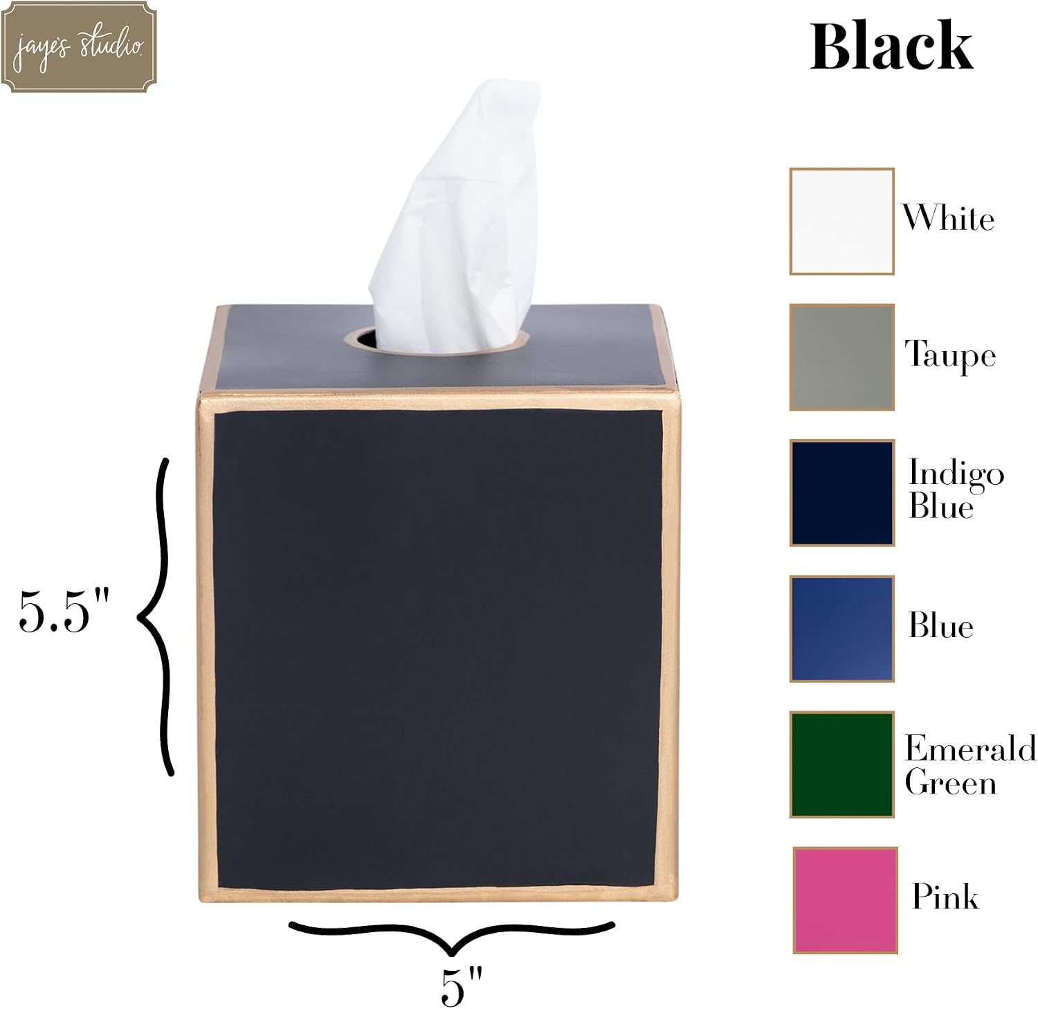 Metal Modern Tissue Box Cover Farmhouse Decor / Black