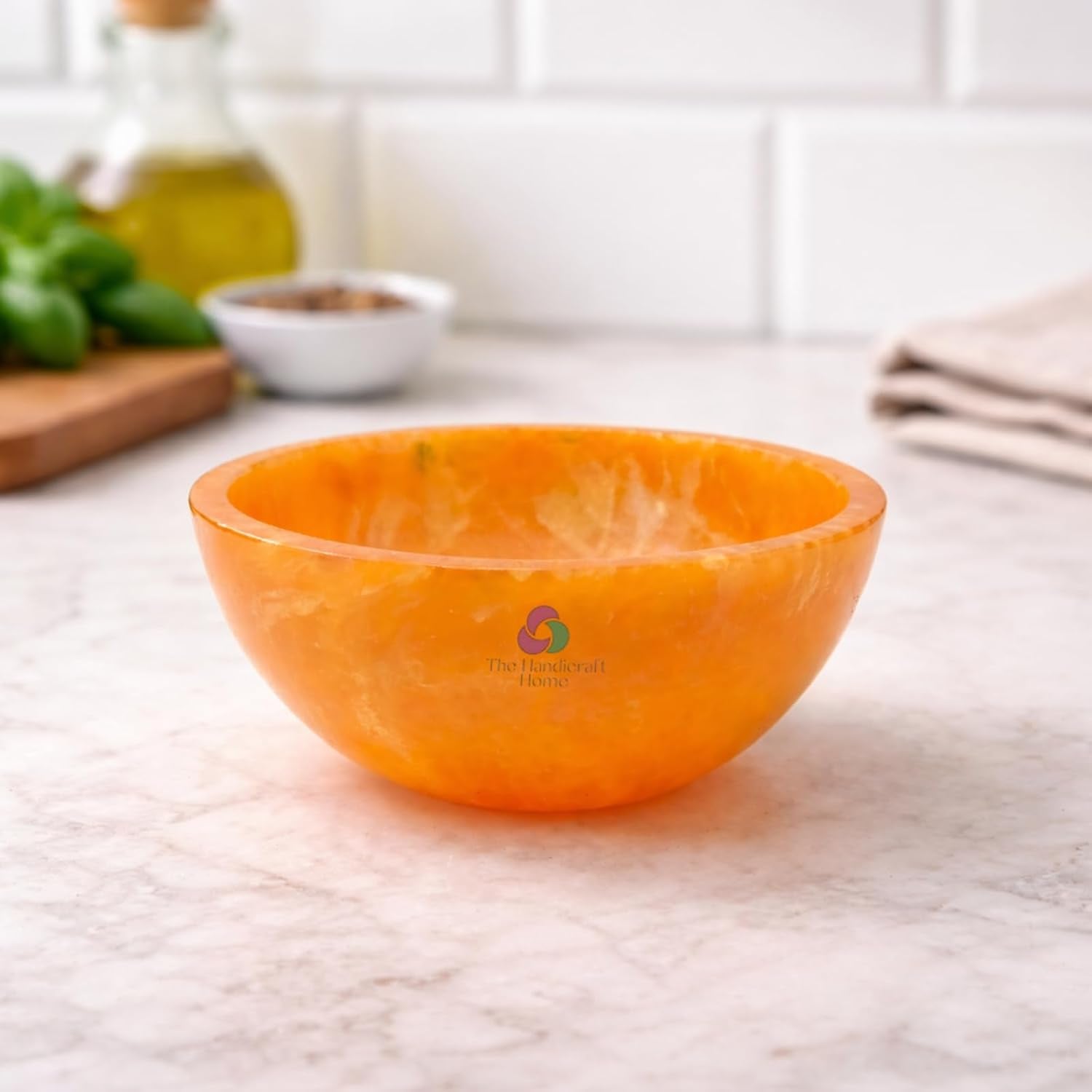 Elegant Handcrafted Resin Bowl / Orange