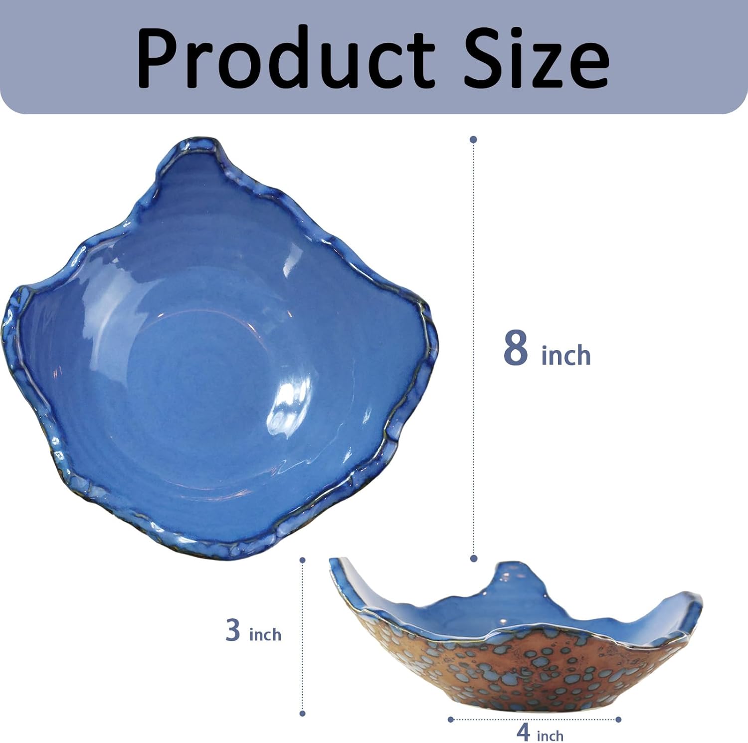 8" Small Ceramic Decorative Bowl / Starry Blue