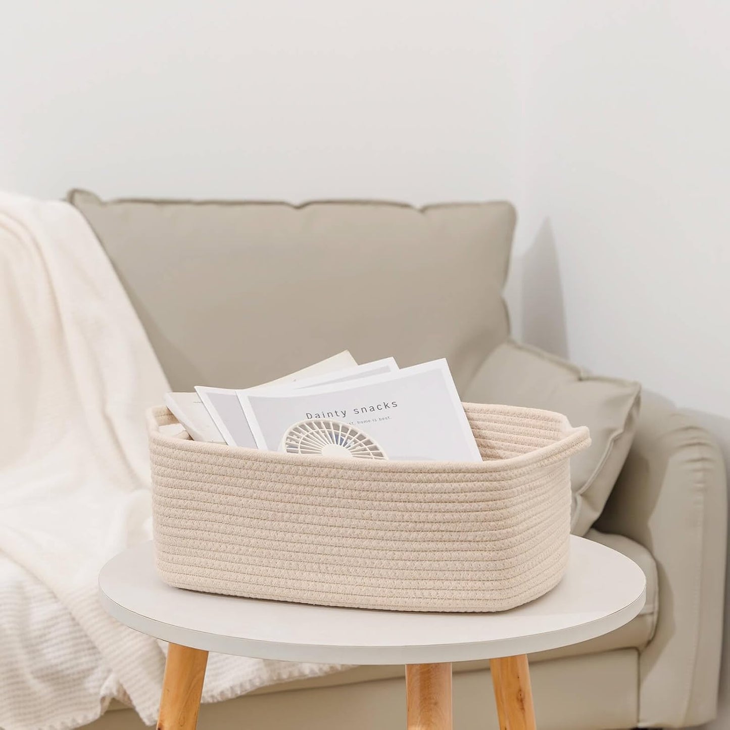 Nursery Storage Bin / Beige / 14''x10''x5 / 14 x 10 x 5