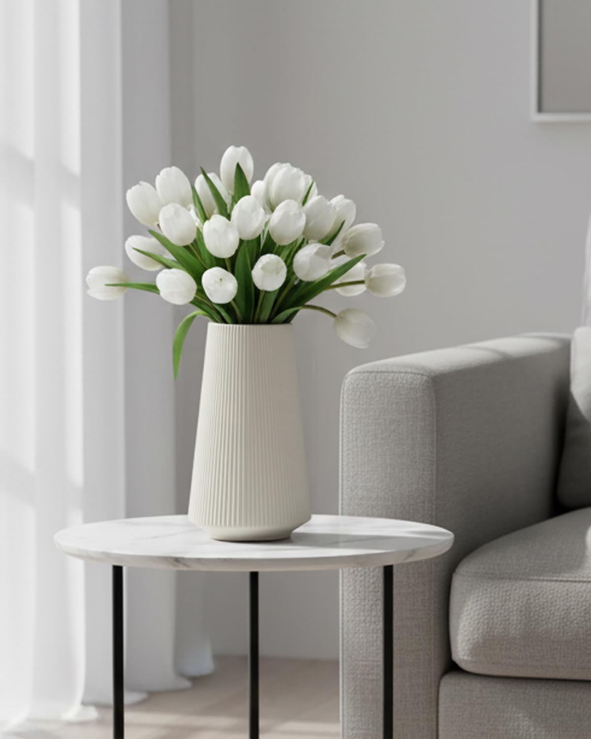 Modern Vase / 001white / White / 8 Inch