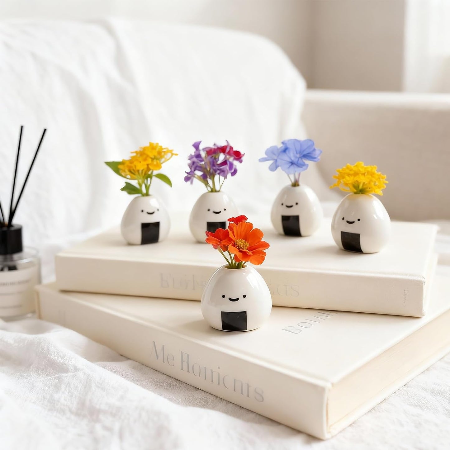 Handmade Ceramic Rice Ball Miniature Vases / Rice Ball Vase / Set of 5