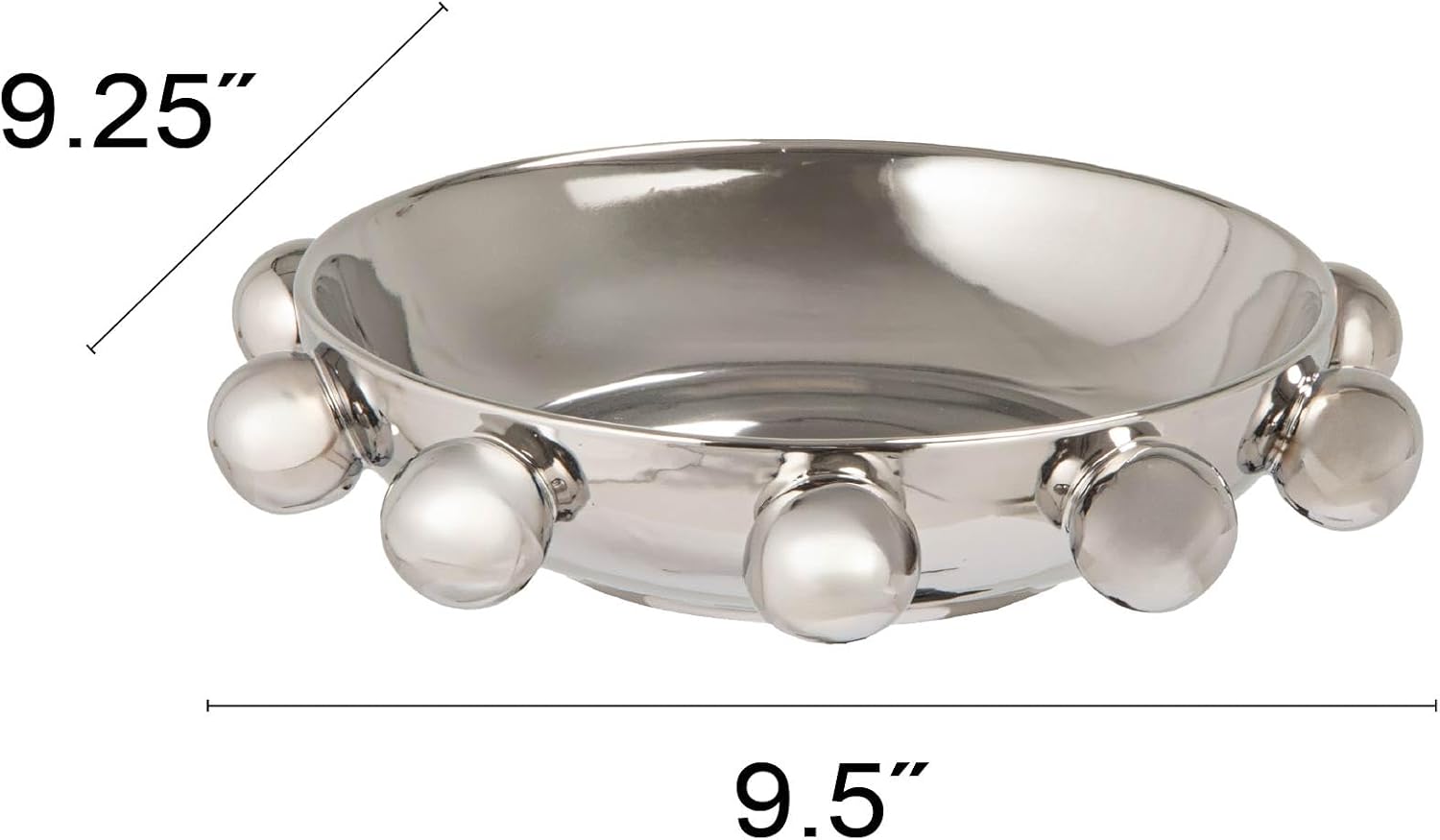 Round Stoneware Dish / Silver / 9.75" Round