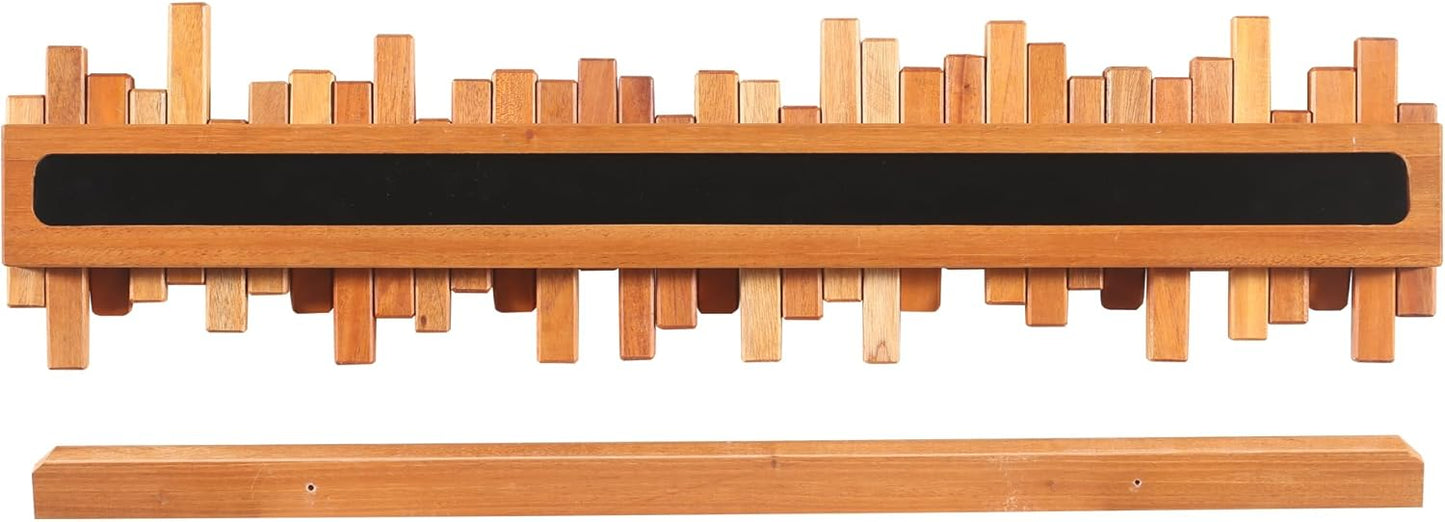 Coat Rack Wall Mount Piano Flip Down Wall Hook Rack 7 Hooks Cherry | Natural Wood Handmade Unique Hanger for Coats Bag