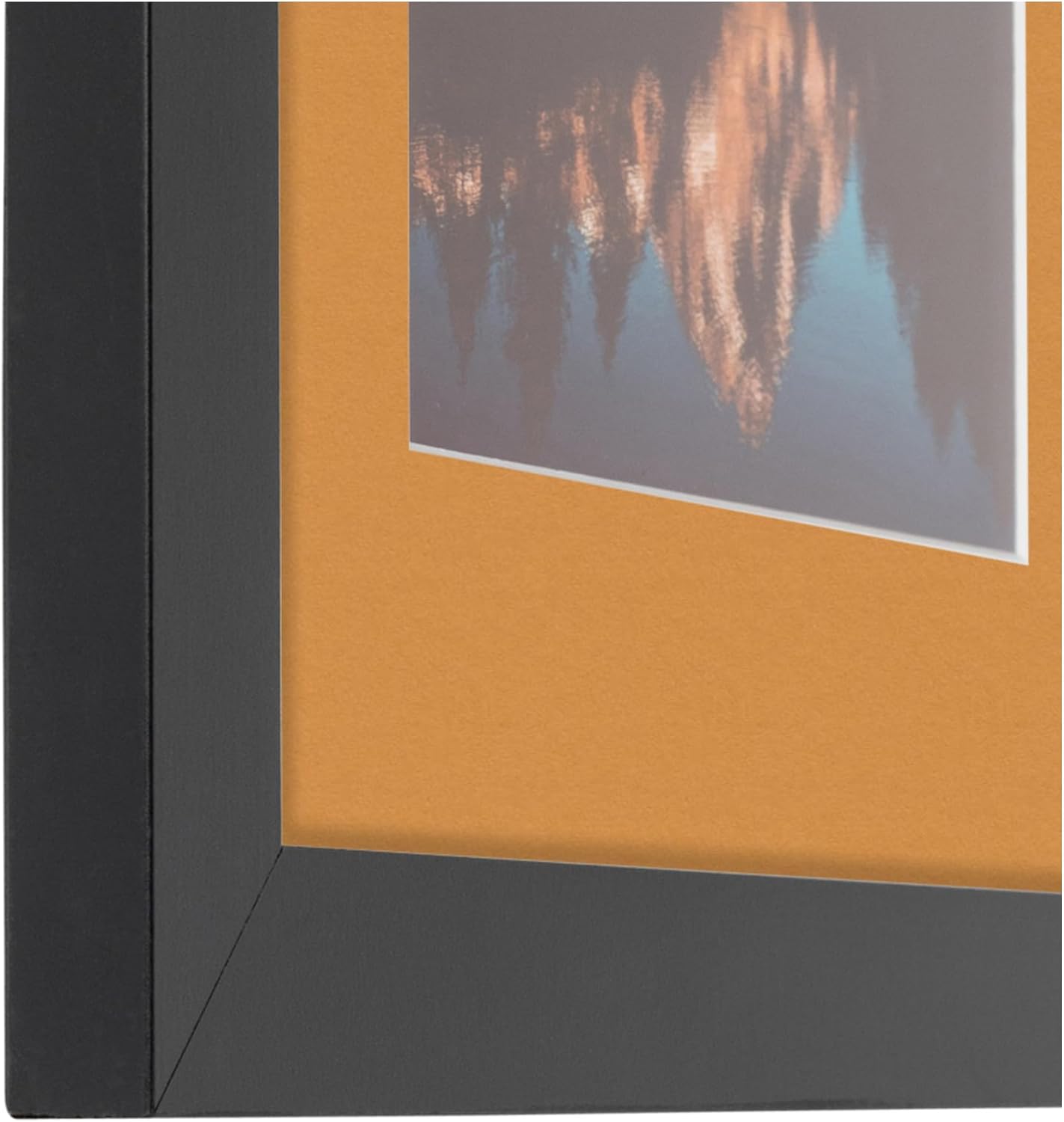ArtToFrames Collage Picture Frame 3 Opening 3-5x7 Photo Frame | Made in USA | Black Frame Amber and Black Mats | Wall