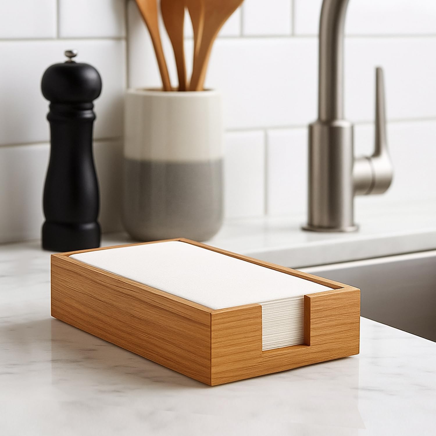 Guest Towels Holder / Acacia Wood