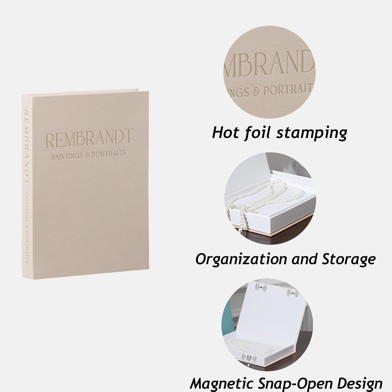 Faux Books Storage Box / Mint Green+beige