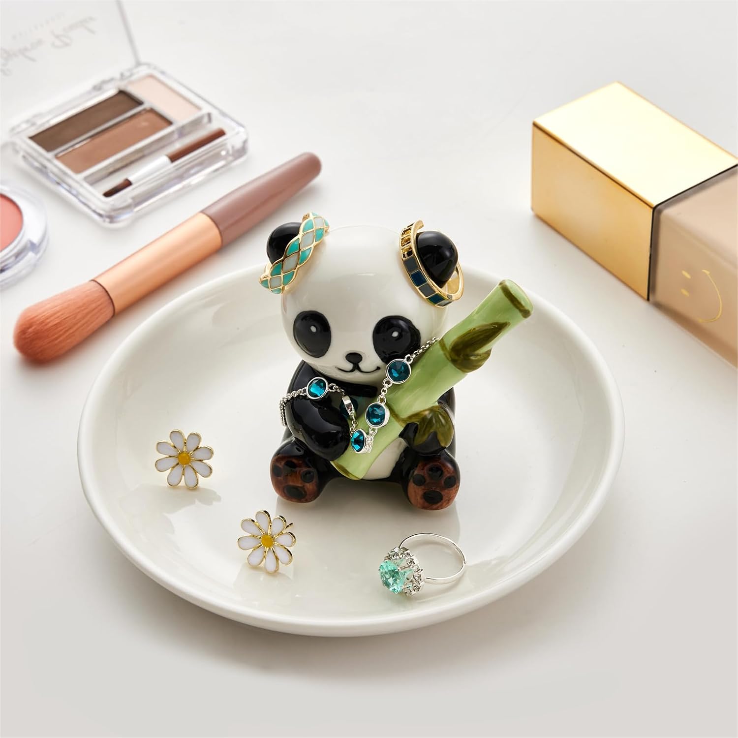 Ceramic Jewelry Holder Ring Dish Jewelry Tray / Panda