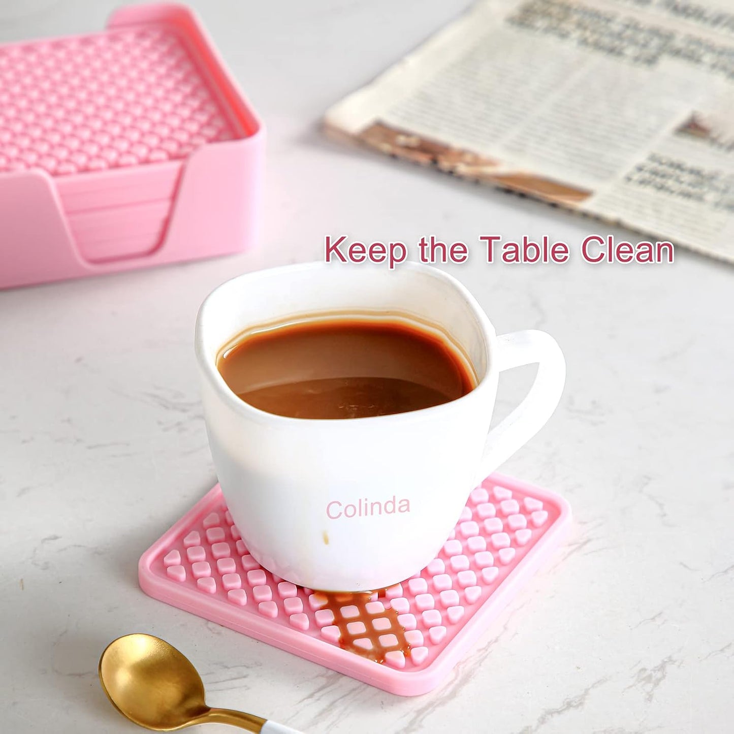 Holder / Cup Mat Set / Malachite Green / Set of 6