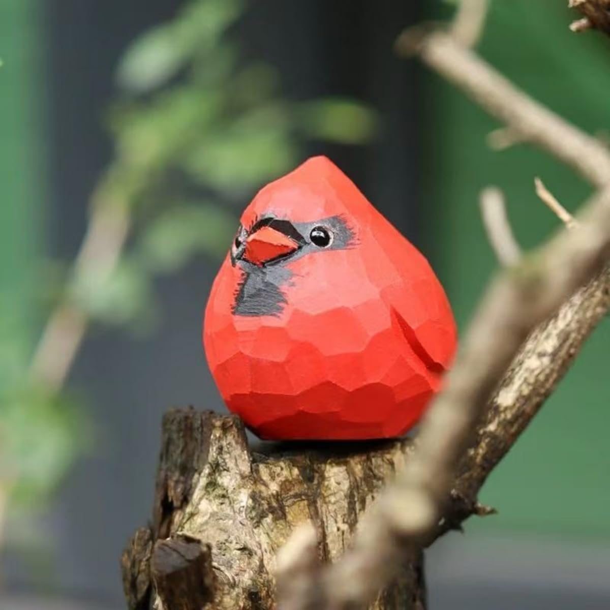 Handmade Wooden Cardinal Figurines / Red