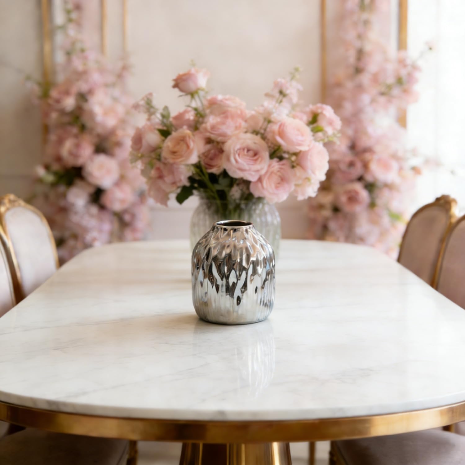 Modern Vases Home Decor / Slivery / Small / 6 Inch