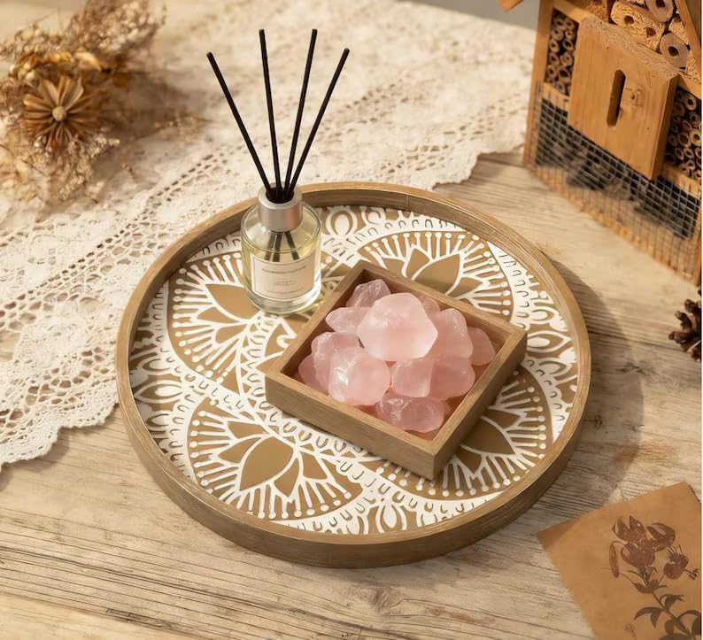 Boho Coffee Table Trays / 11.8 / Lotus Brown