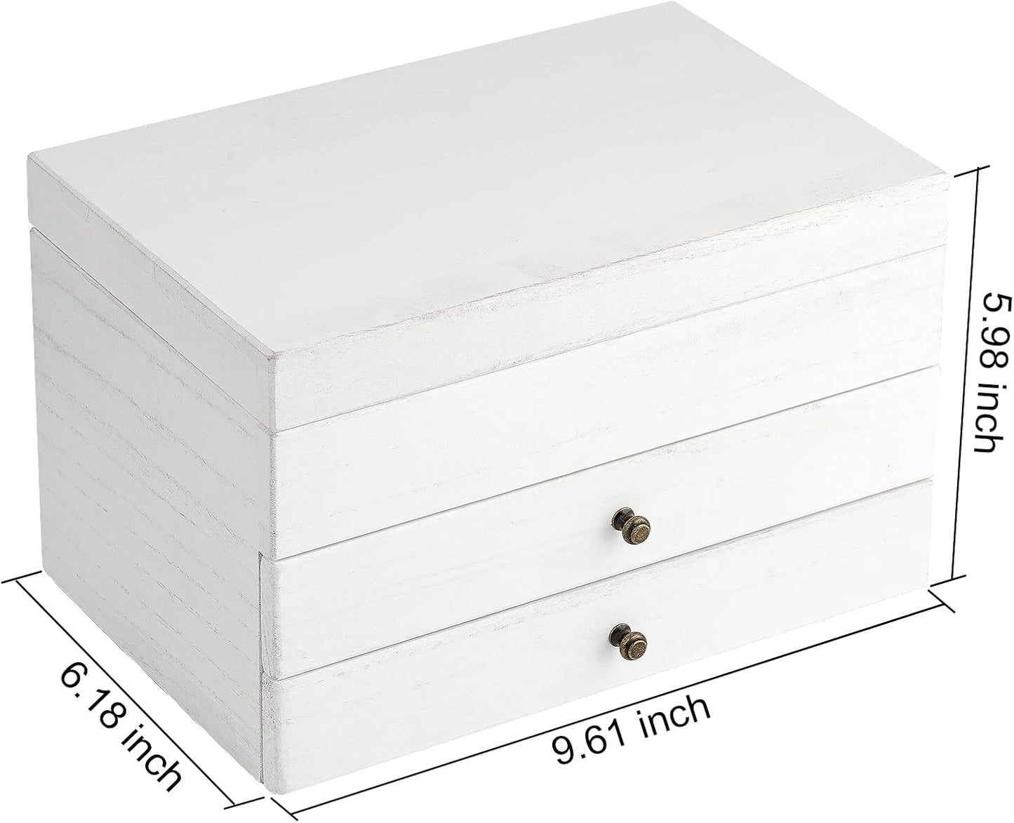 Jewelry Box Organizer for Women / 3 Layer / 3 Layer White