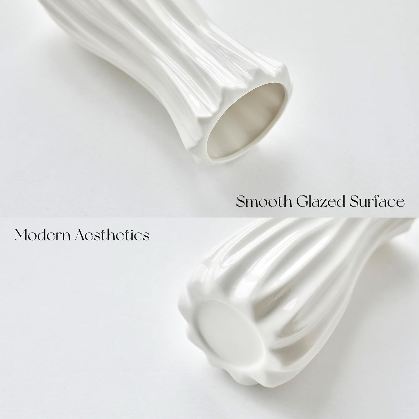 Ceramic Vase / Vase-03 / White / 8 Inch
