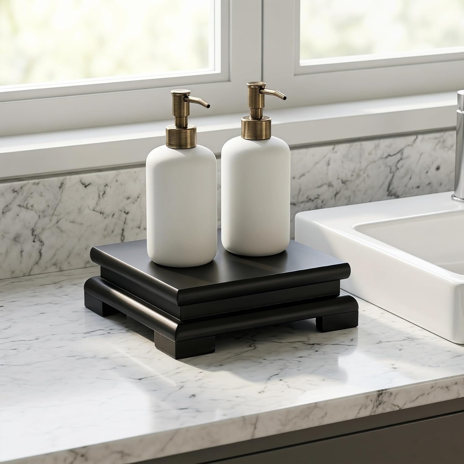 Wooden Pedestal Stand / Black