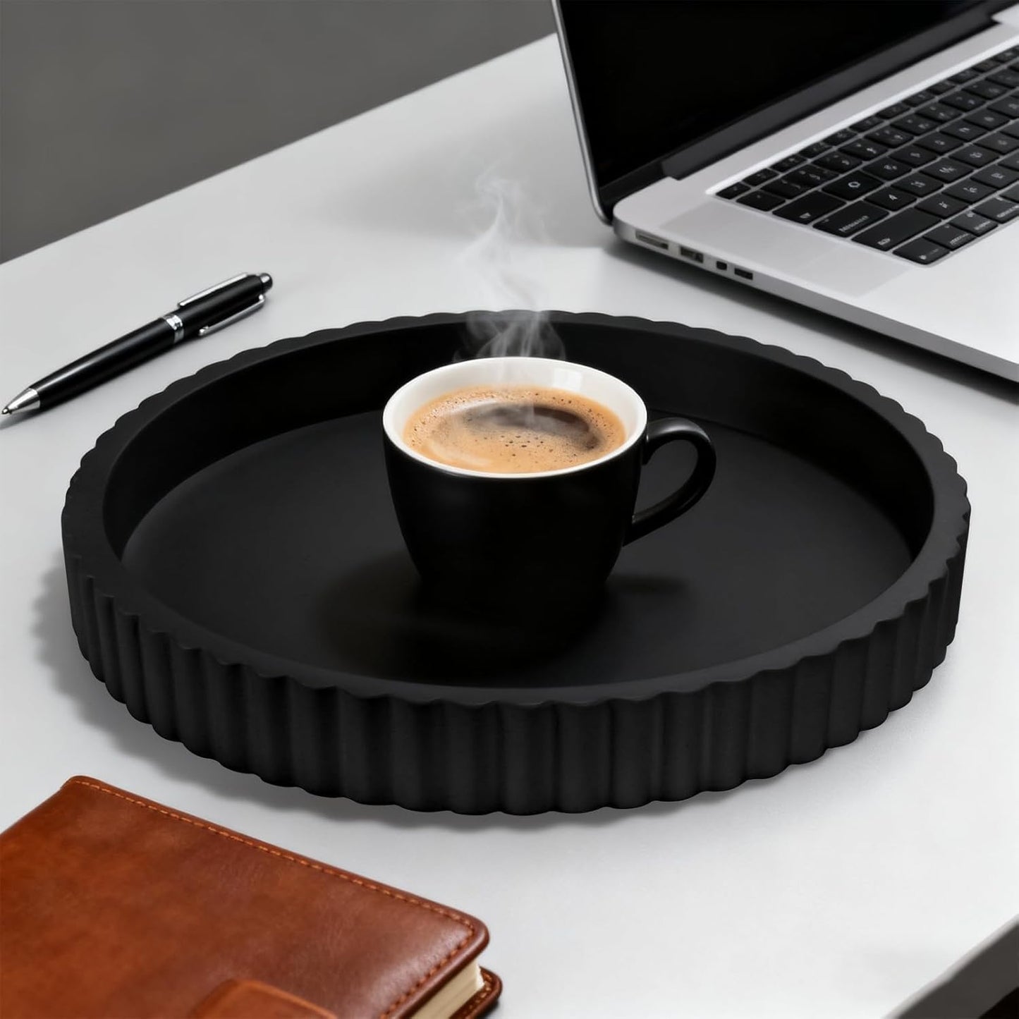 12'' Resin Modern Decorative Tray / Black
