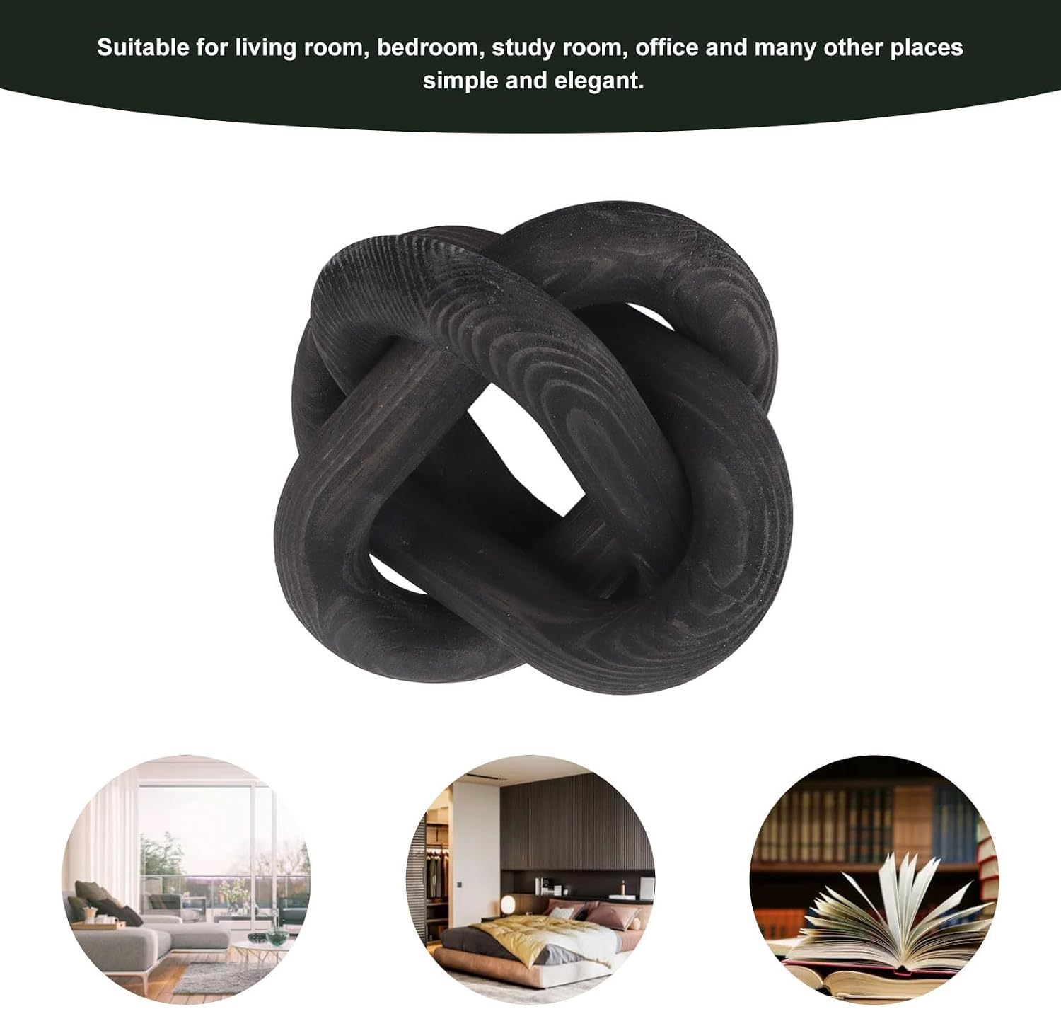 Wood Chain Link Decor / Black