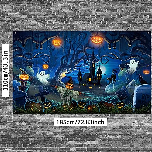 Irenare Halloween Decoration Backdrop Spooky Forest Scary Cemetery Horror