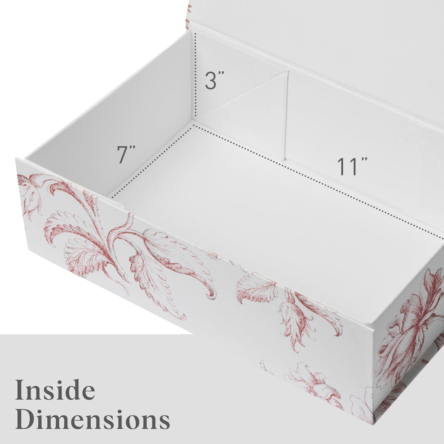 Pink Floral Decorative Boxes / 11.5 x 7.5 x 3.5 / Pink Bouquet / 1 Count / Set of 3