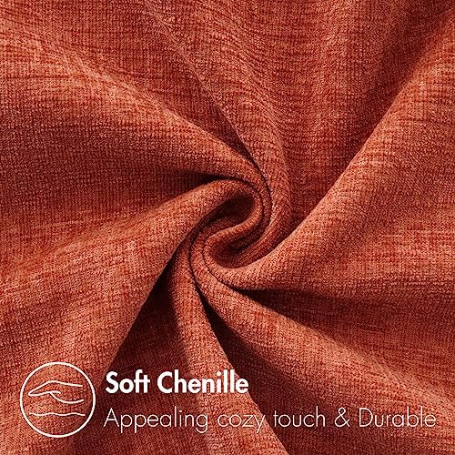 MIULEE Soft Chenille Fall Throw Pillow Covers Burnt Orange 18x18 Pack of 2