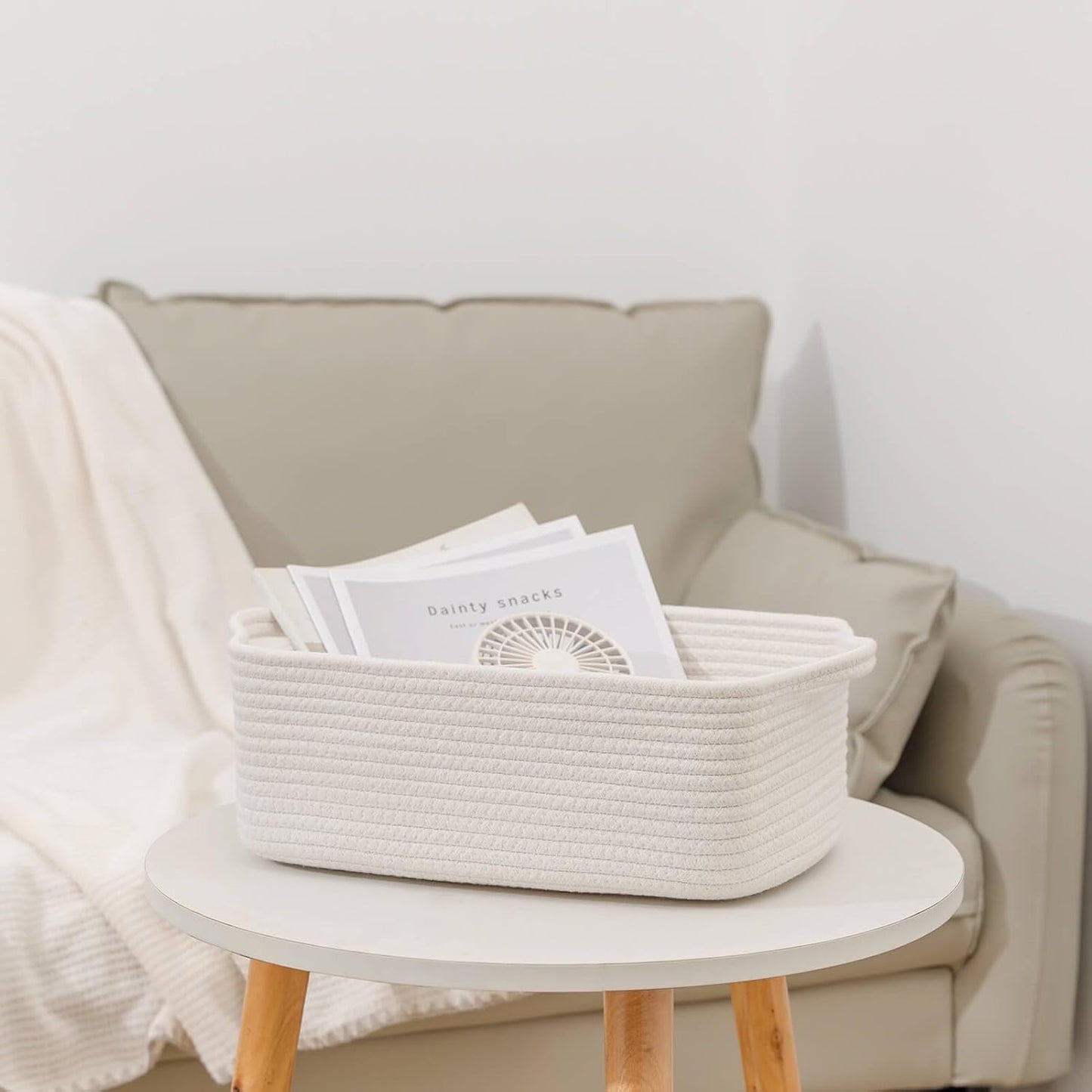 Woven Closet Storage Bin / White / 14''x10''x5