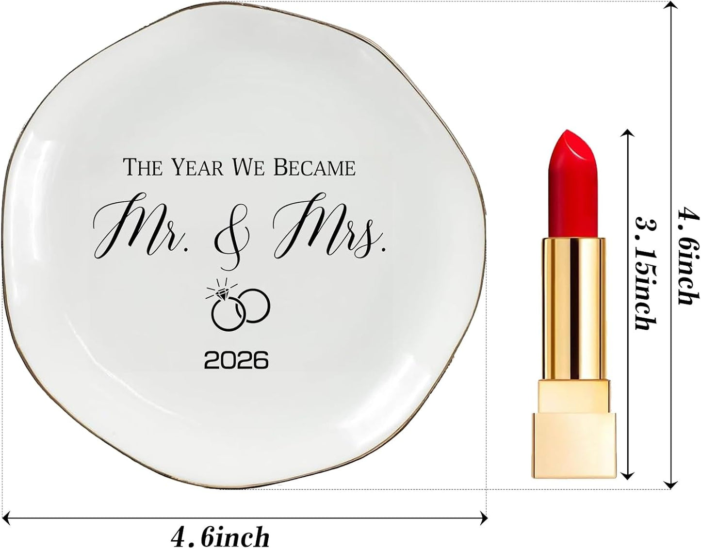 Elegant Ceramic Ring Holder for Engagement / The Year We Became Mr & Mrs 2026
