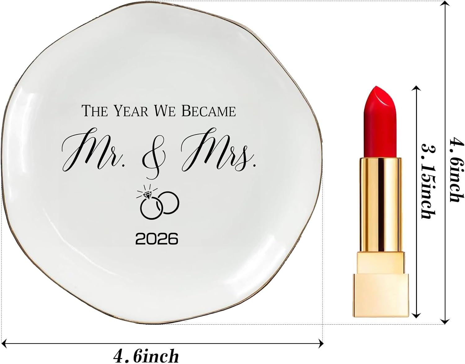 Elegant Ceramic Ring Holder for Engagement / The Year We Became Mr & Mrs 2026