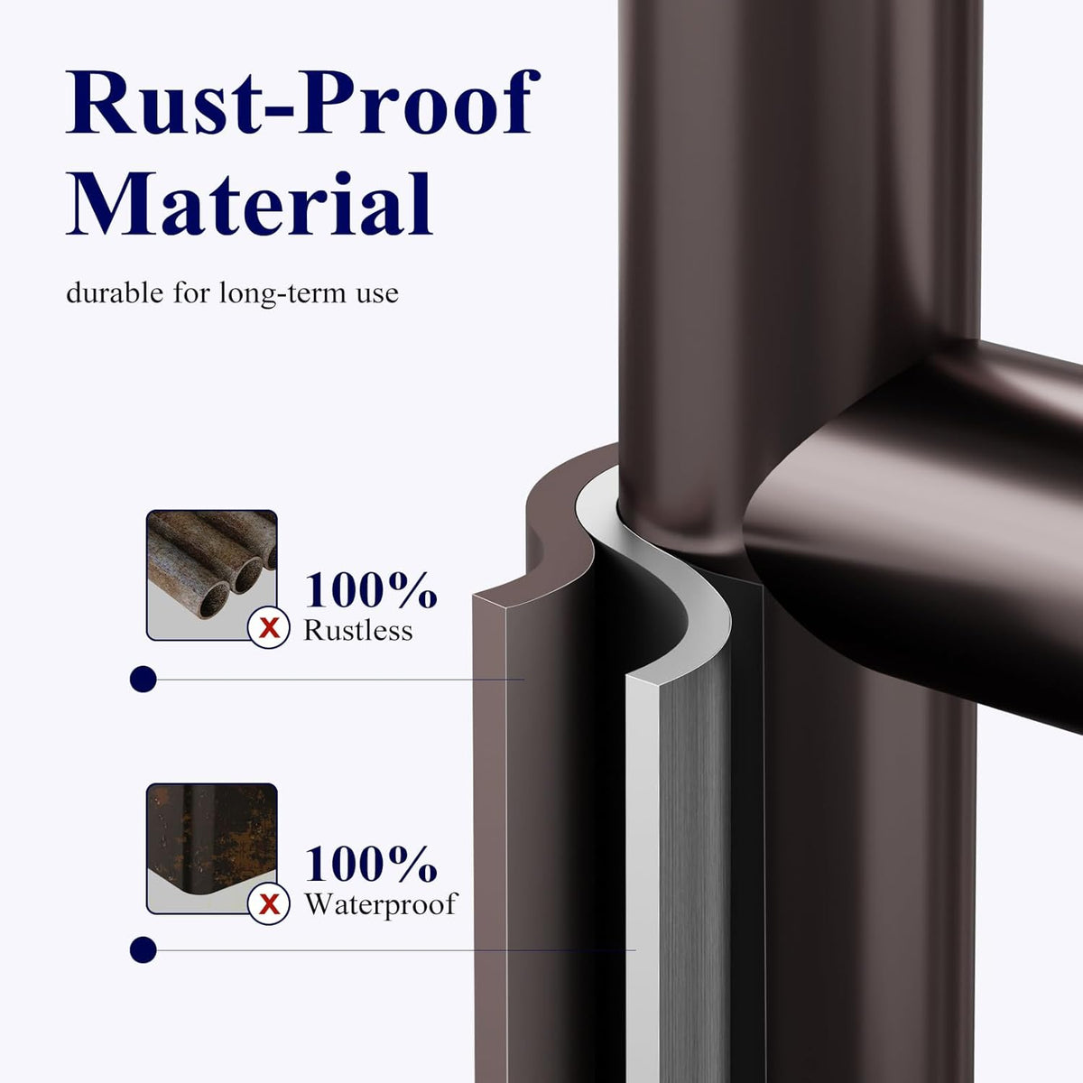 Kitsure Metal Toilet Paper Holder Free Standing, Medium, Brown | Rustproof Toilet Paper Stand for 4 Rolls, Bathroom