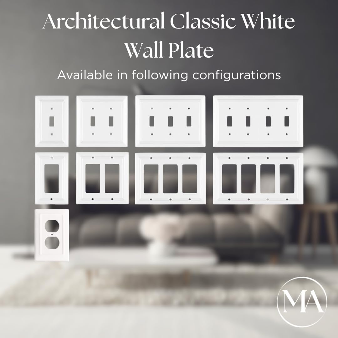 Monarch Abode 3-Gang Toggle Wall Plate, Architectural Metal Switch Wall Plate, Decorative Light Switch Cover Plate for