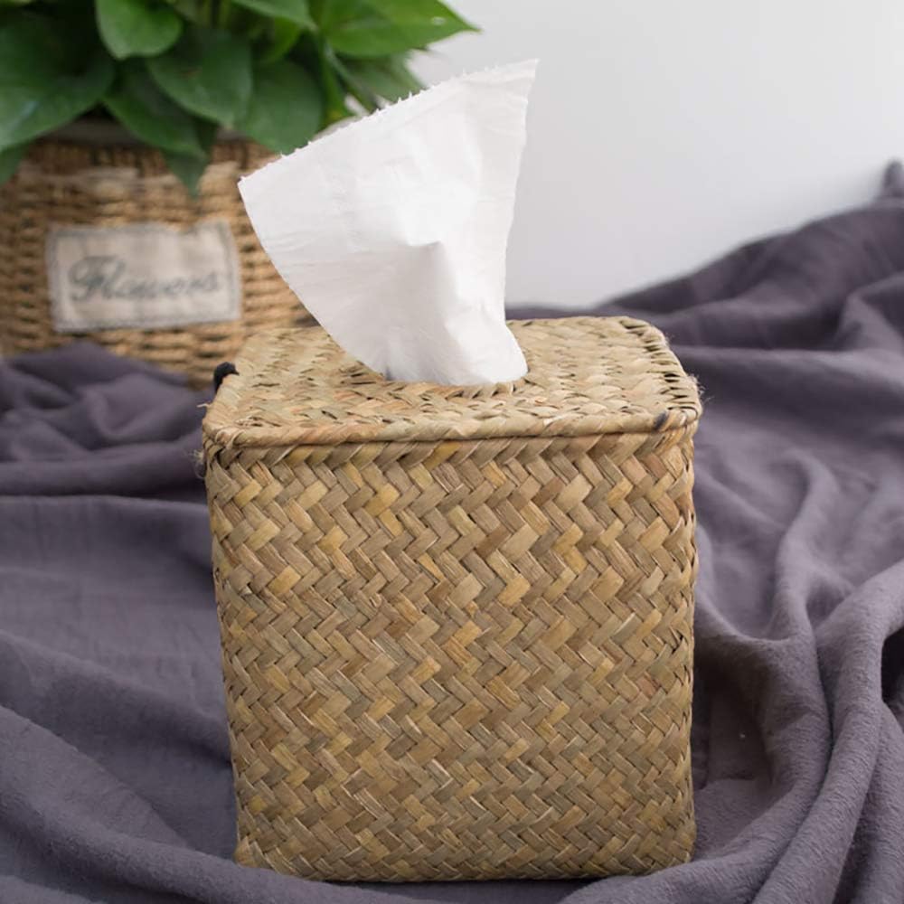 Decorative Woven Paper Holder Napkin Dispense / 5 x 5 x 5 / Set of 2