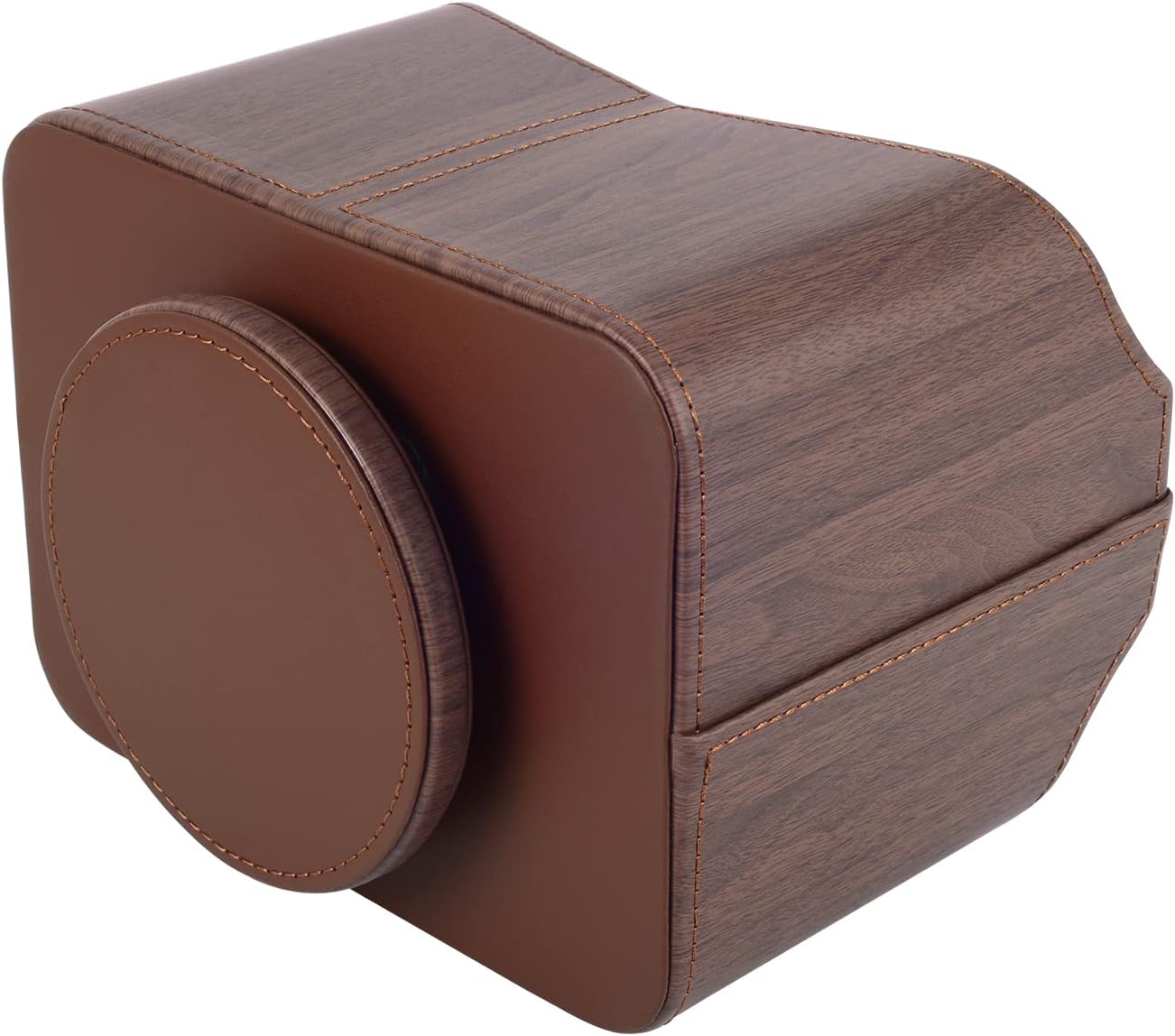 360 Degree Swiveling TV Remote Control Holder/Caddy / Dark Wood Grain / Brown