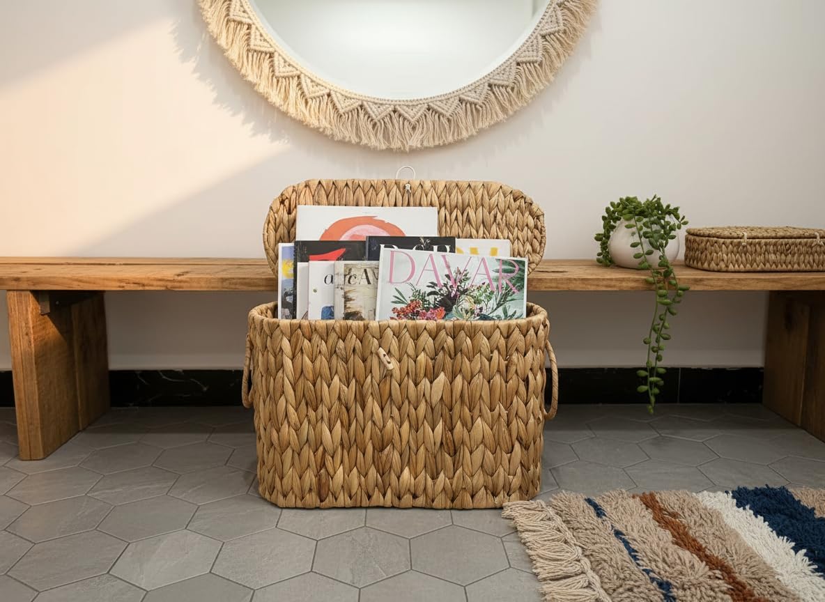 Wicker Basket / Toilet Paper Basket / Natural Hyacinth