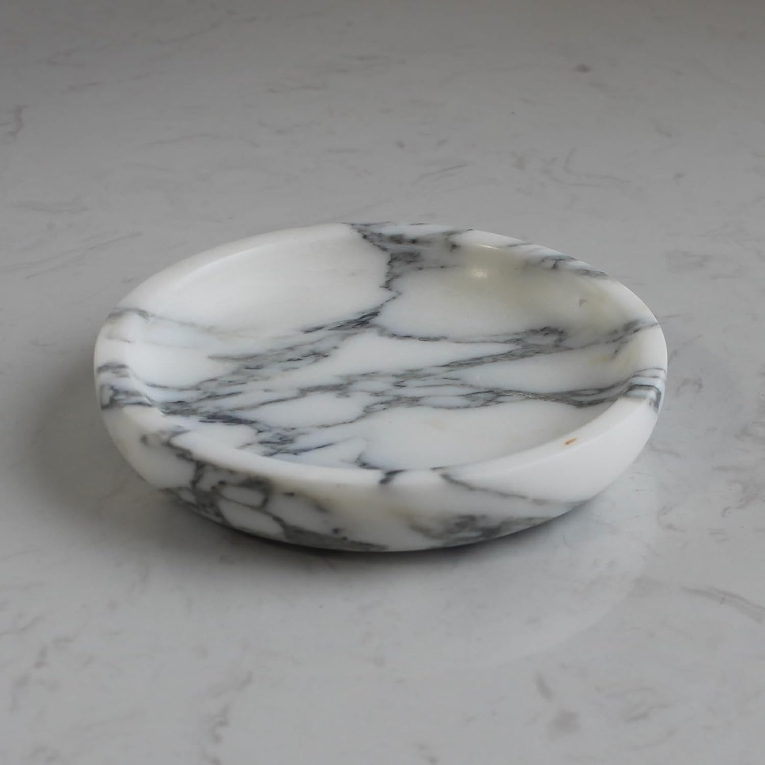 Trinket Dish for Ring Earring / Arabescato Calacatta / Natural