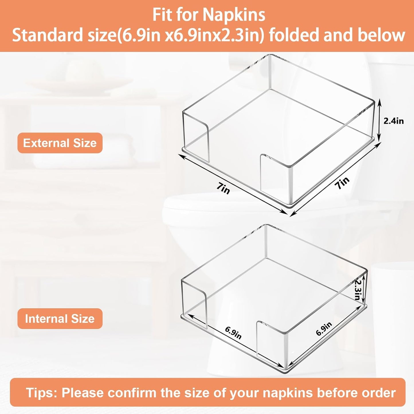 Square Acrylic Napkin Holder