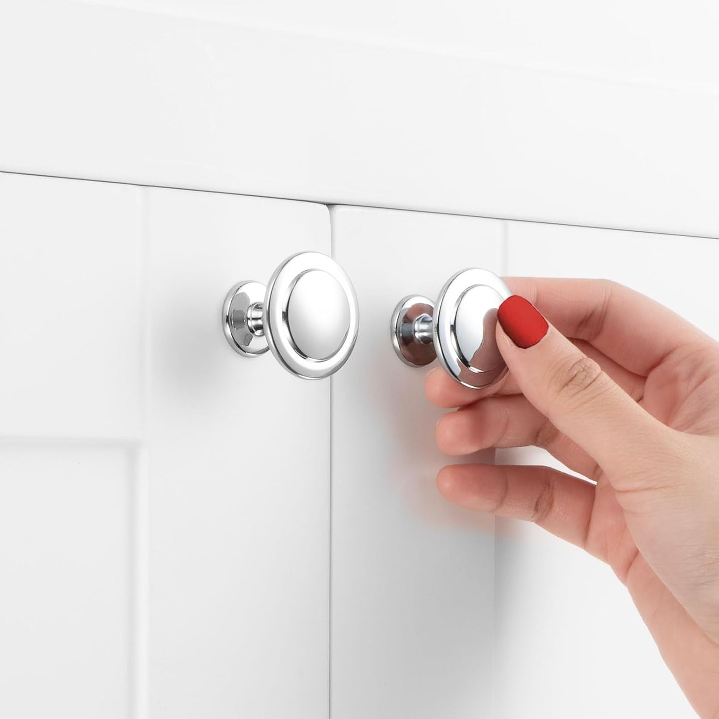Cabinet Knobs Chrome Drawer Knobs / 1-1/4 Inches / Round Knob / Polished Chrome / 4 Inch