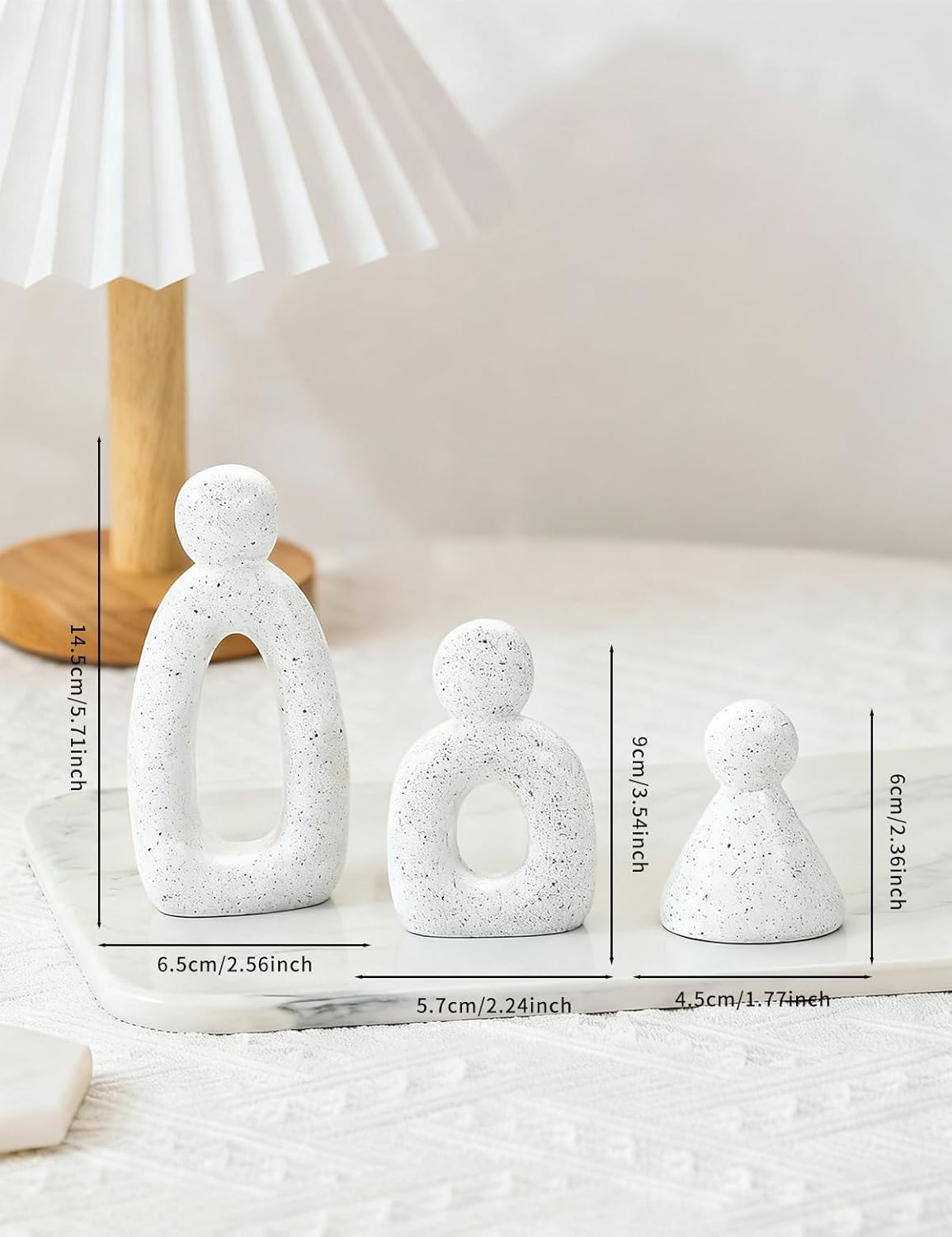 Abstract Family of 3 Figurines Modern Sculptures / White