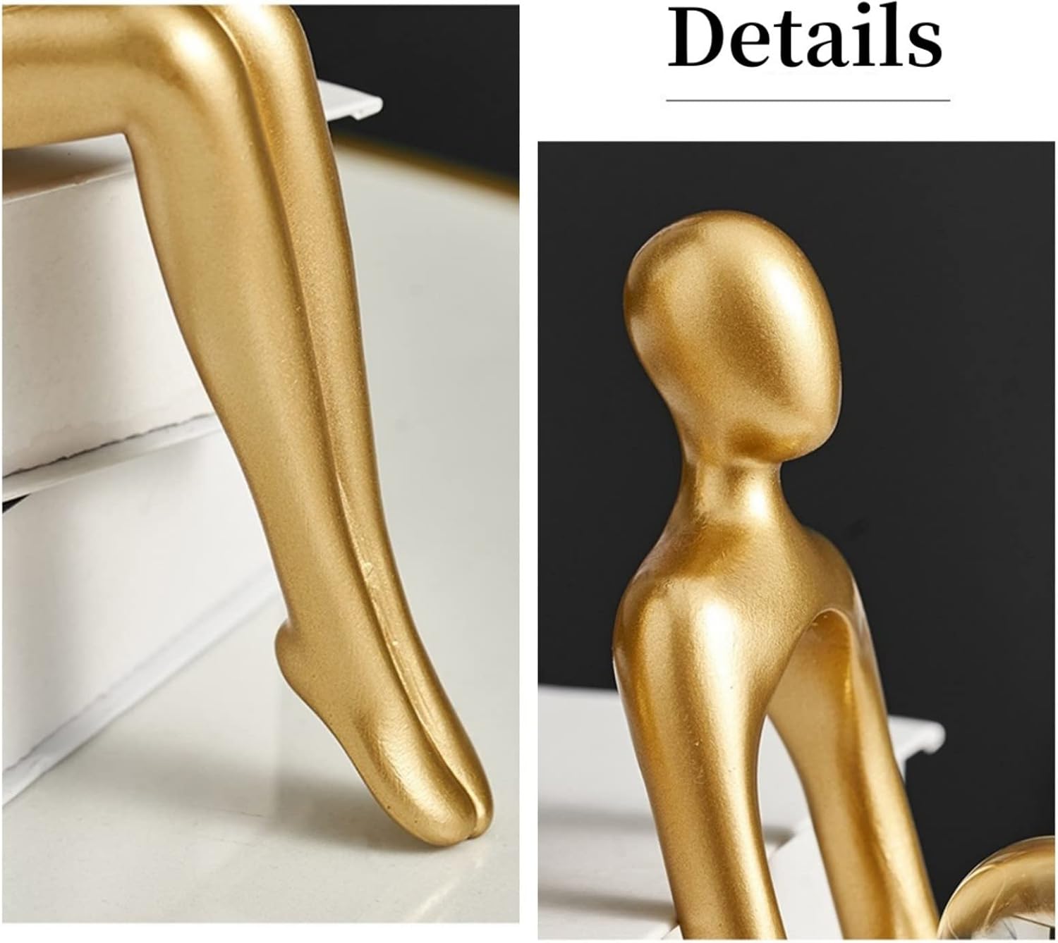 Home Decor Thinker Statue Accents / Gold / Small / Set of 3