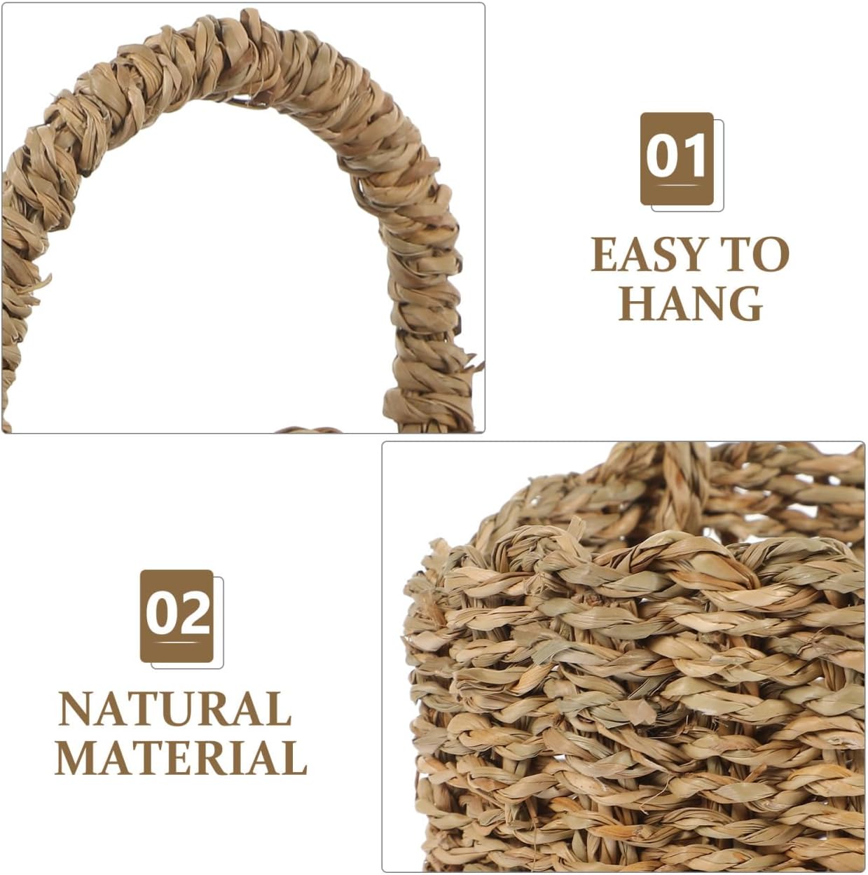 Woven Hanging Storage Basket / 7.87 x 5.51