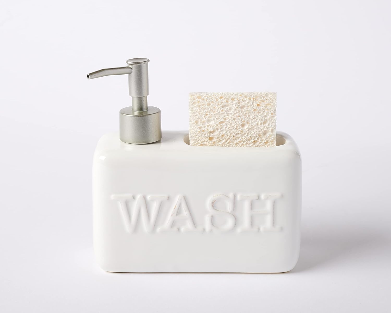 Soap Pump Wash Sponge Holder / White / 4 x 7