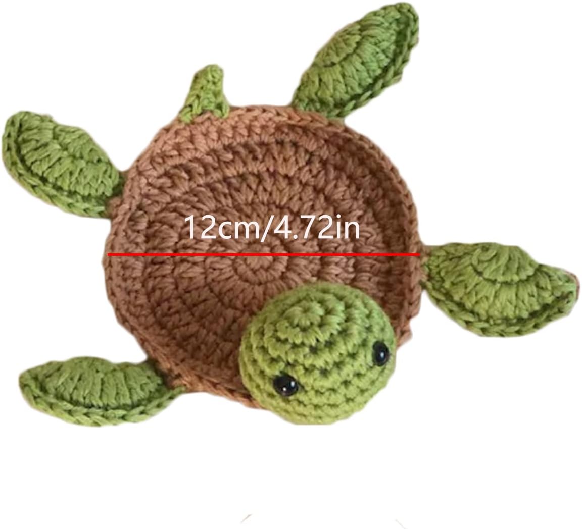 Funny Handmade Woven Coaster Set / Tortoise / Set of 4