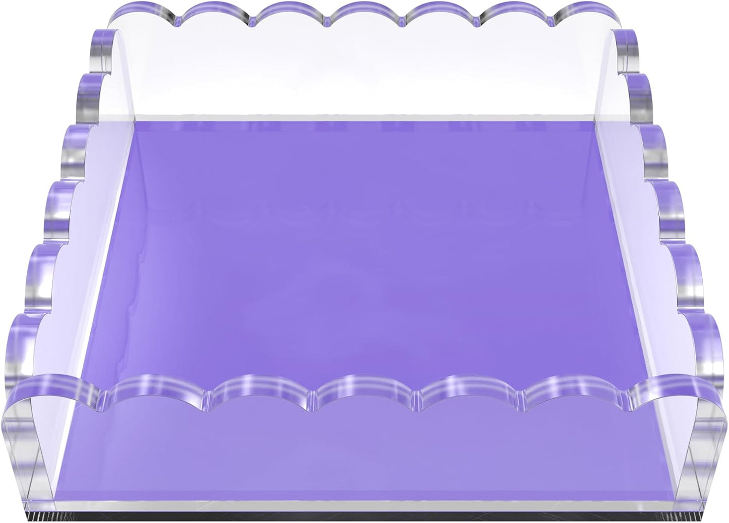 Scalloped Acrylic Tray / Purple / 8 x 8