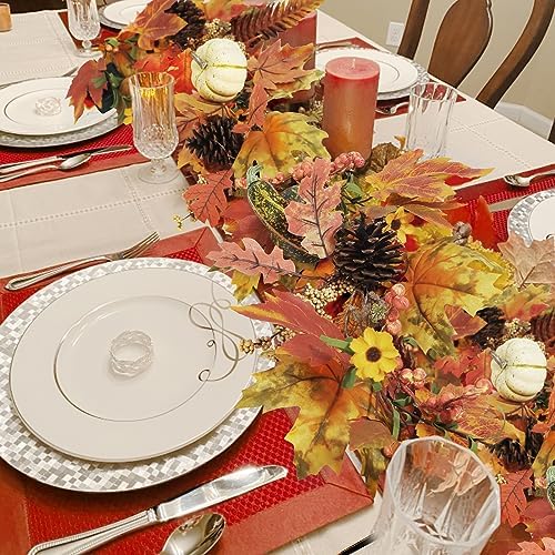 Artgar Fall Garland - 6 Ft Maple Leaf Pumpkin Berry Garland