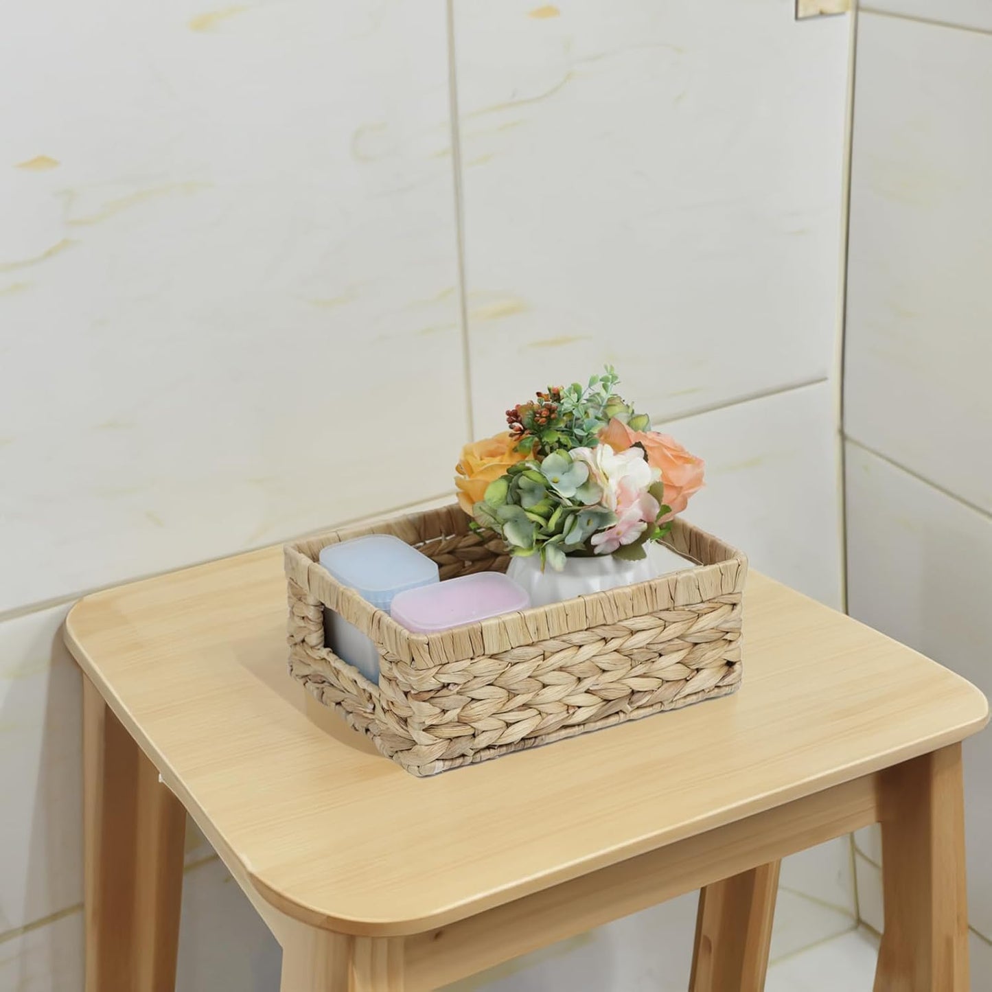 Wicker Baskets / Rattan Woven Basket for Storage / Water Hyacinth / Small