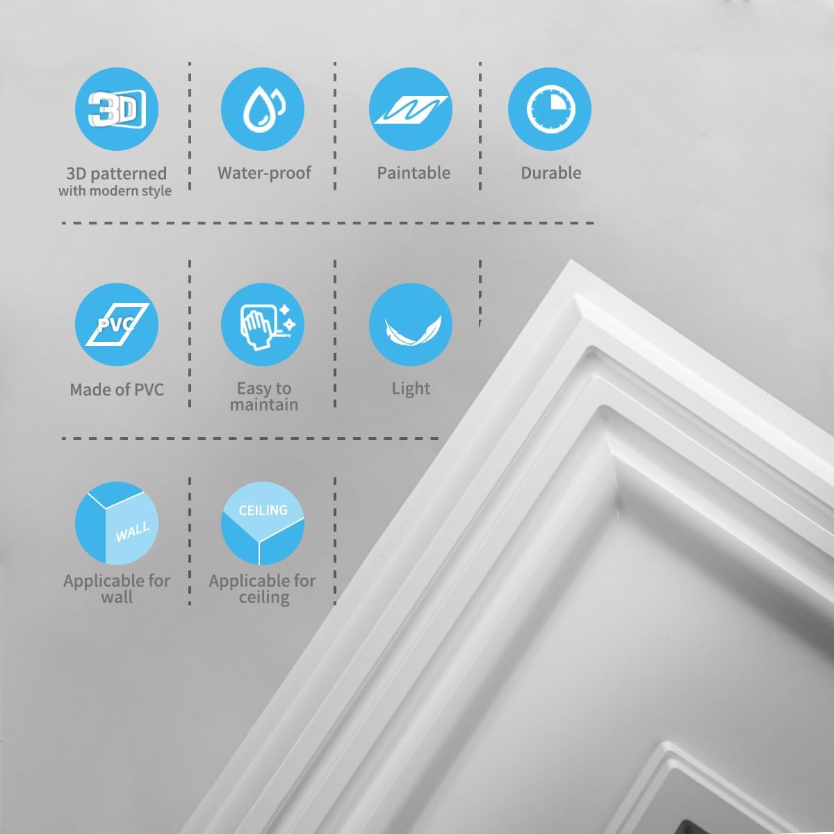 Drop Ceiling Tiles / 24 x 48 / White / Set of 12
