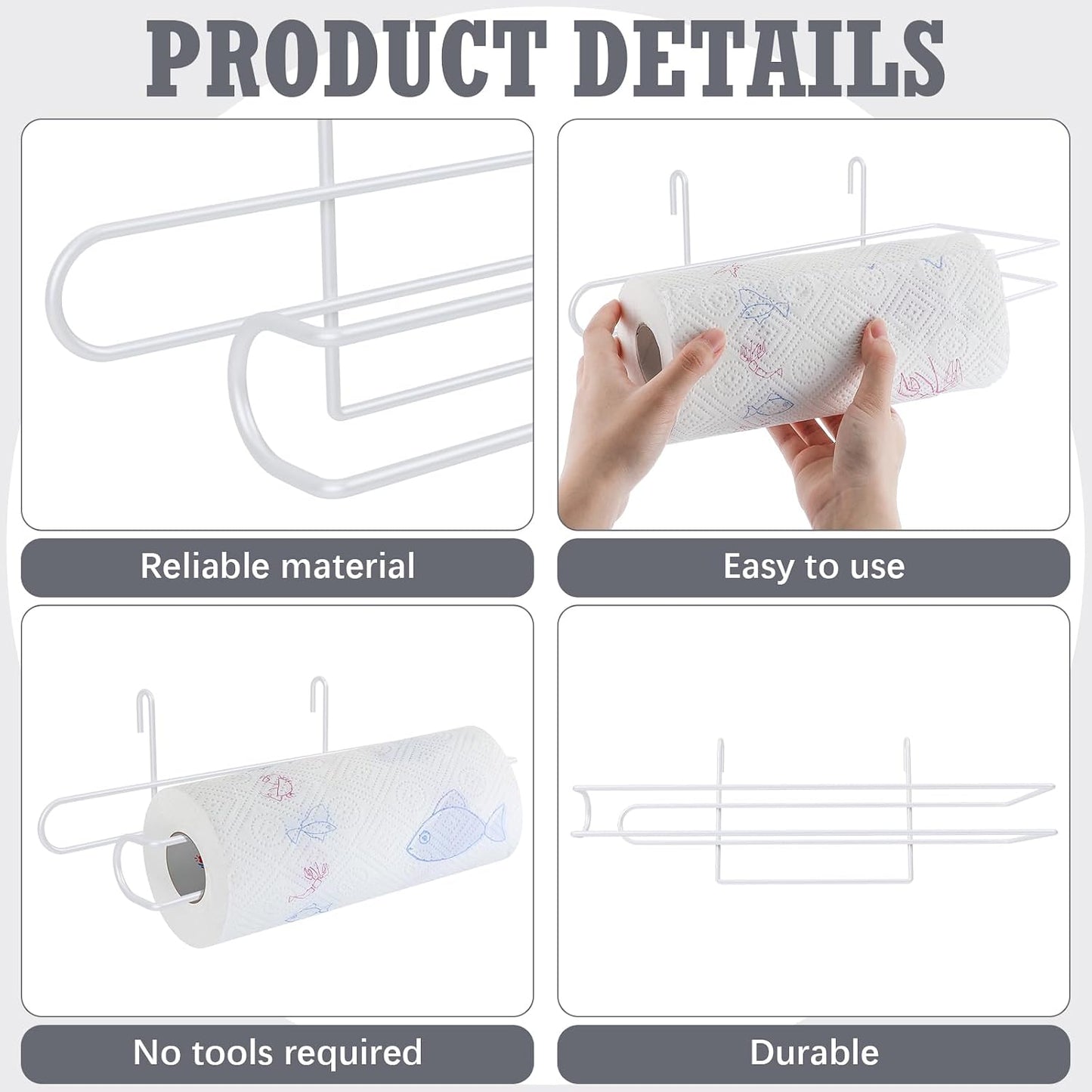 CroBlissful Paper Towel Holder for Wire Shelving 5'' D x 12'' W x 4.5'' H Hanging Paper Towel Holder Wire Shelf