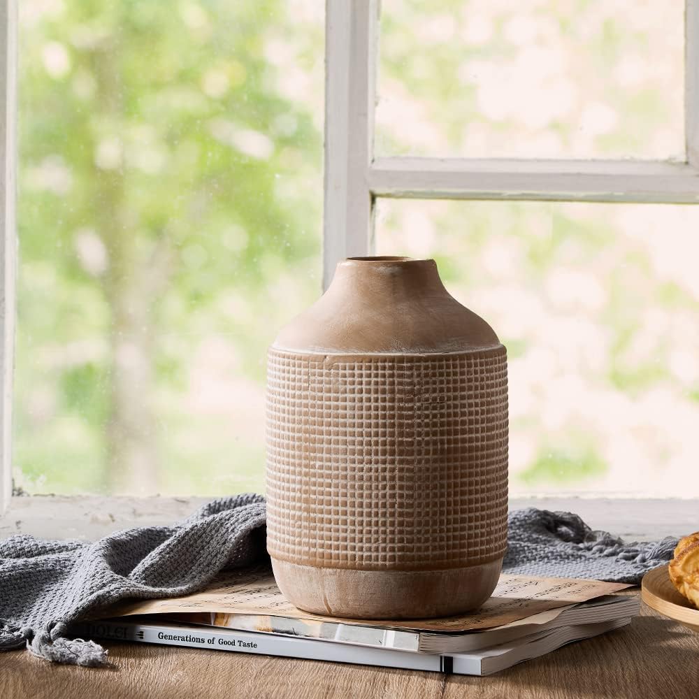 Sand Glaze Finish Boho Vase / Jo-gs17132-beige