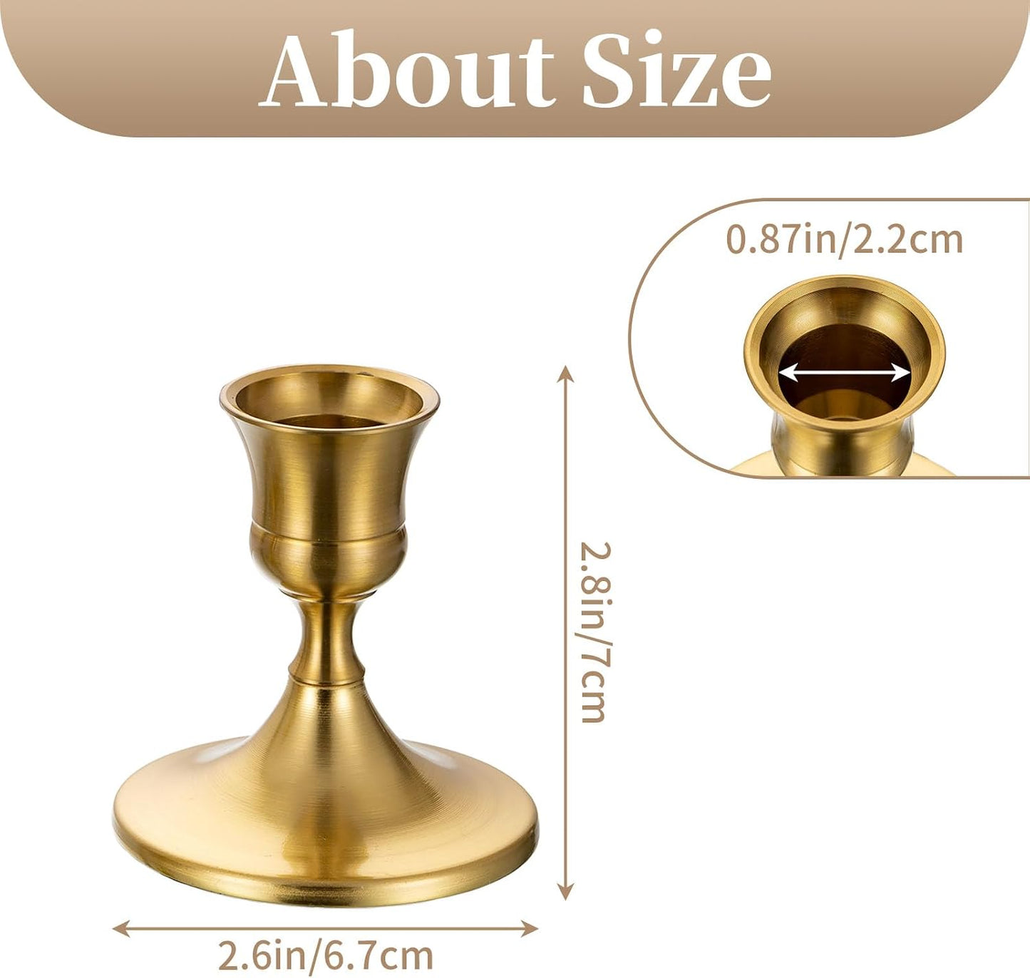Sziqiqi Candlesticks Holder for Wedding Table Centerpiece - Gold Taper Candle Holders Candle Stick Holder Bulk for
