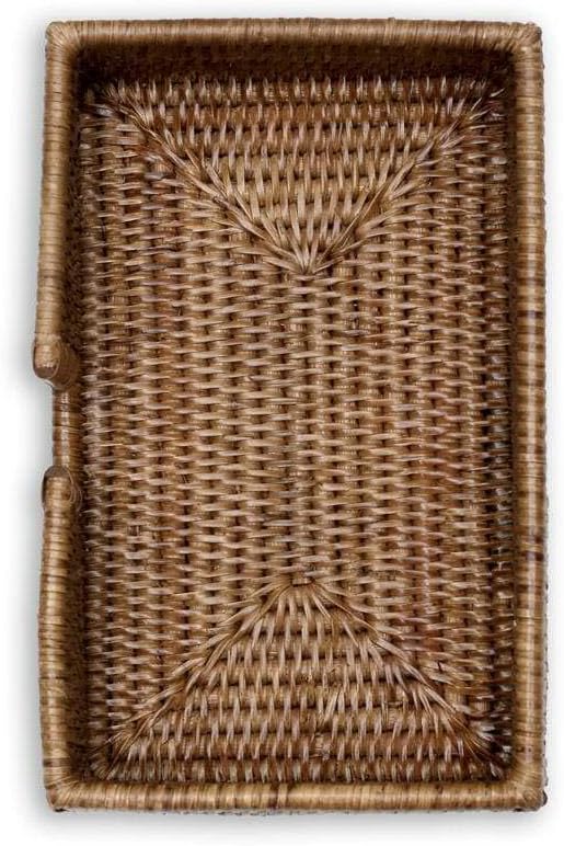Rattan Napkin Holder in Dark Brown / Guest Towel / Natural